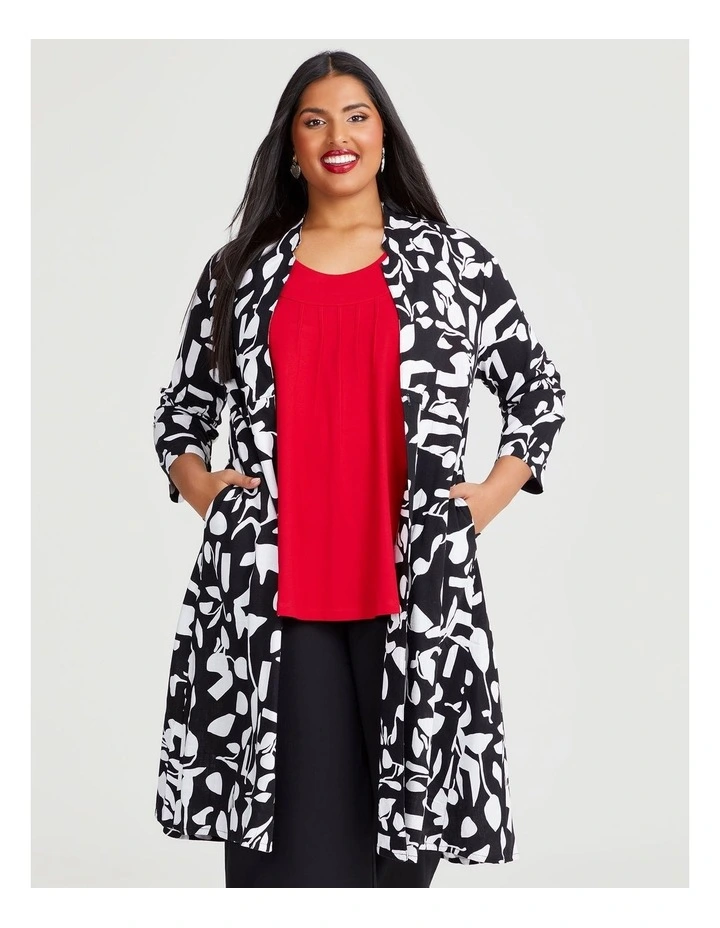 Natural Abbey Duster in Black/White Print image 4