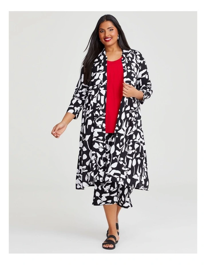 Natural Abbey Duster in Black/White Print image 5
