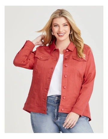 Coloured Best Fit Denim Jacket in Teaberry