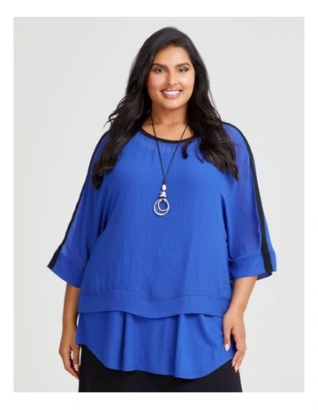 Chiffon Enchanted Top in Brilliant Blue
