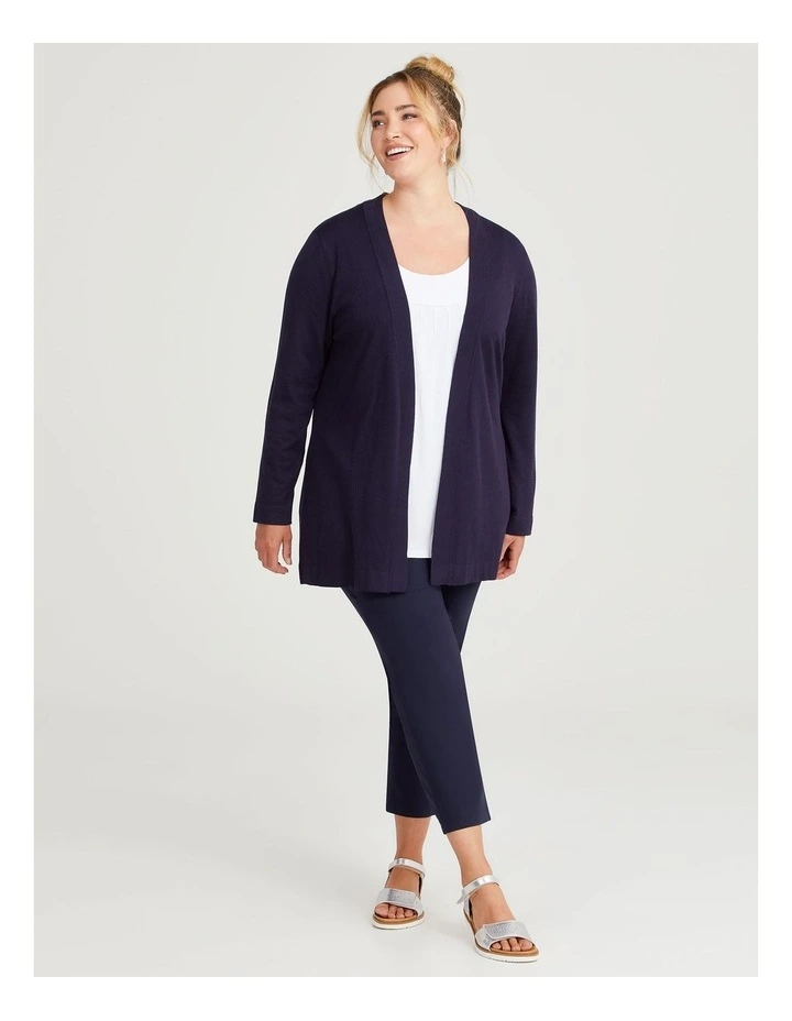 Lightweight Natural Cardigan in Dark Indigo image 3