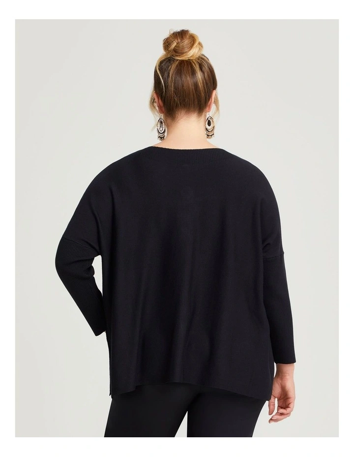 Batwing Natural Jumper in Black image 2