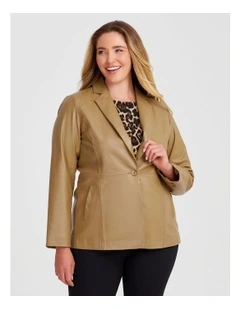 Leather Elsie Blazer in Cinnamon