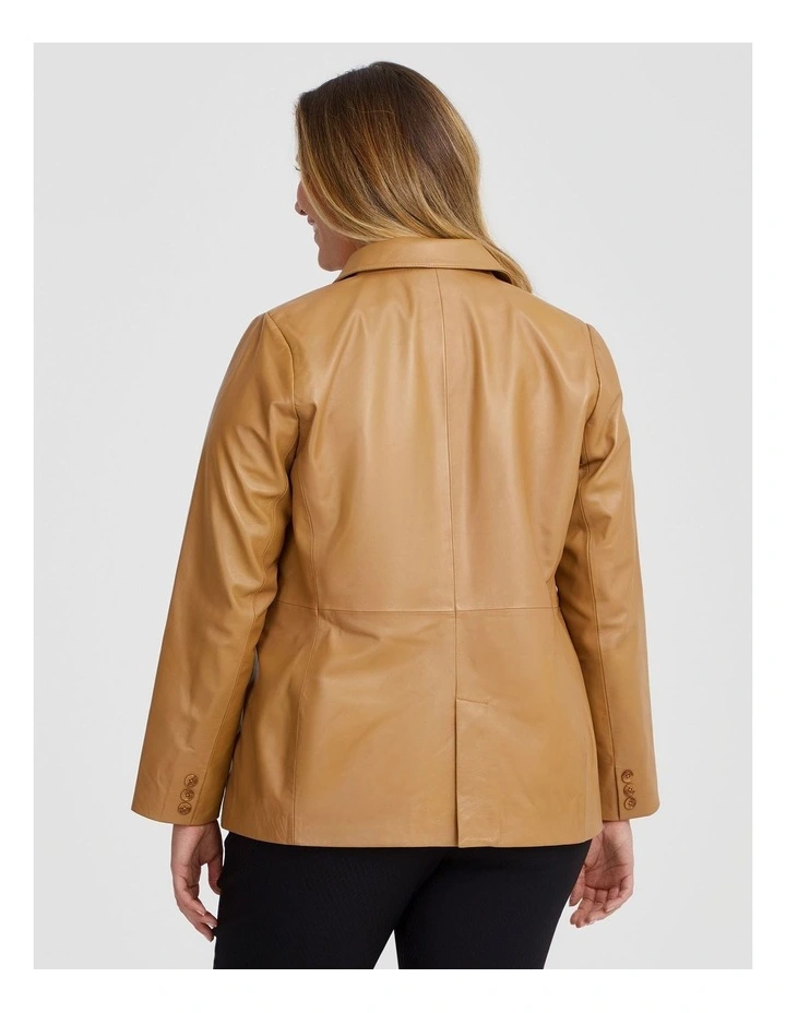 Leather Elsie Blazer in Cinnamon image 2