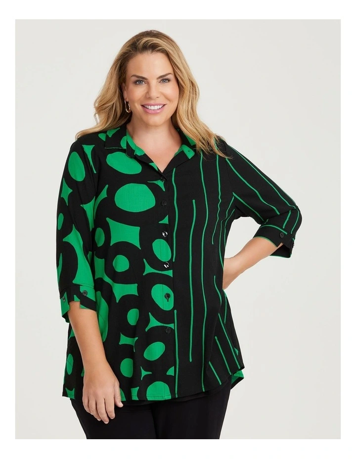 Spliced Natural Shirt in Multi image 1