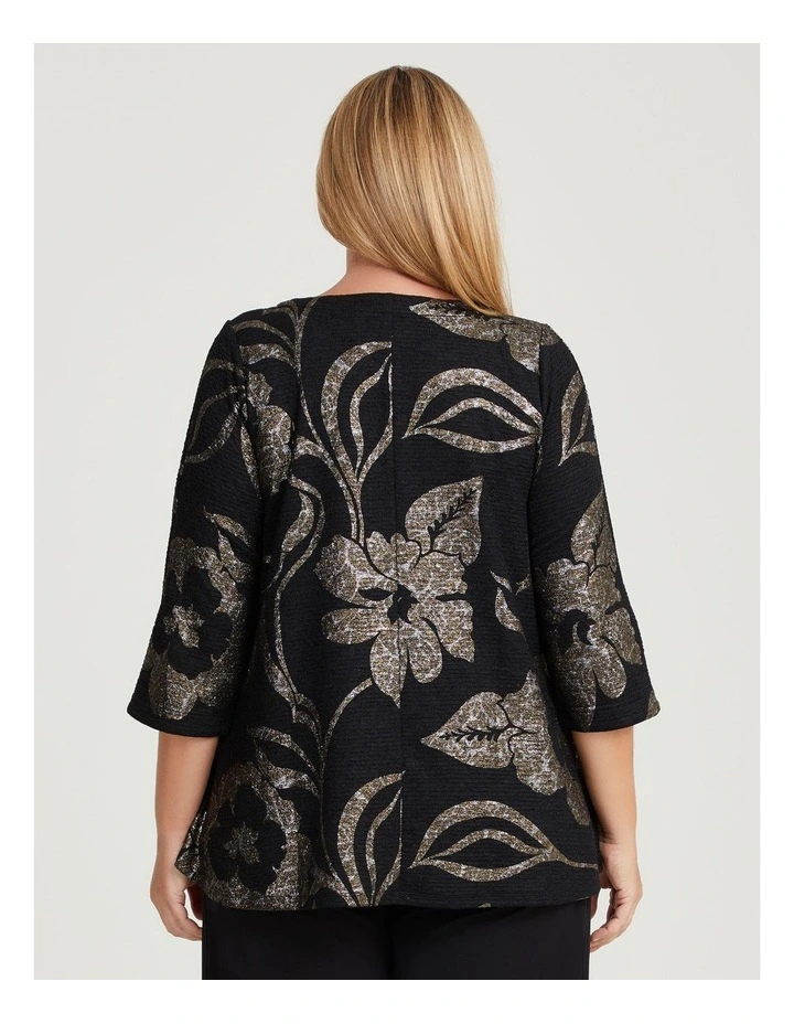 Cleo Foil Rib Top in Multi image 2