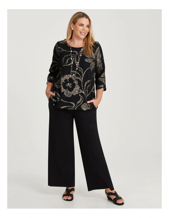 Cleo Foil Rib Top in Multi image 3