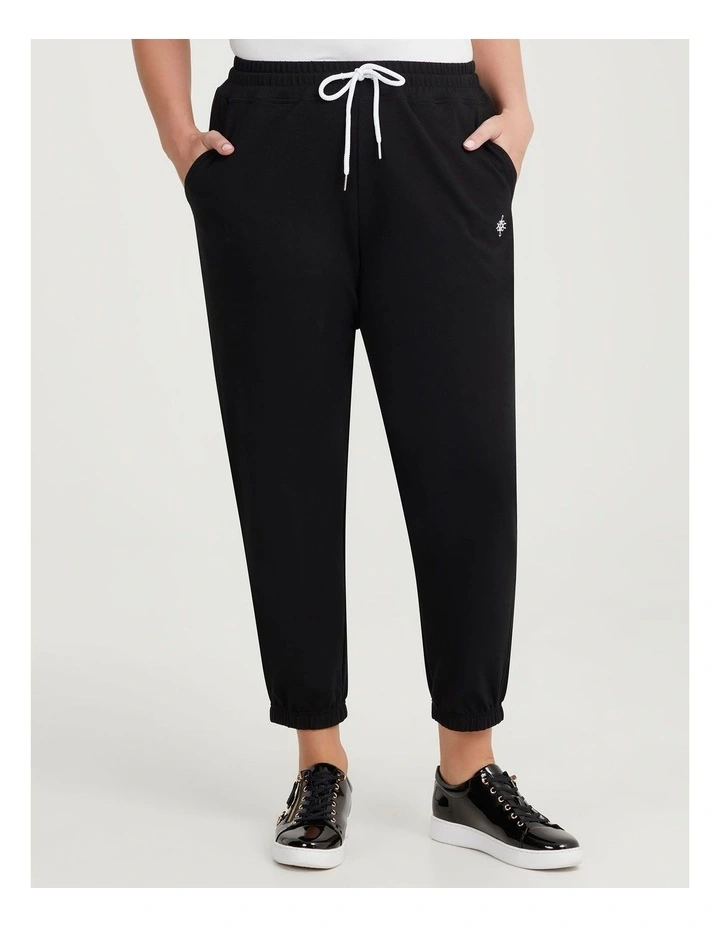 Cotton Logo Trackpant in Black image 1