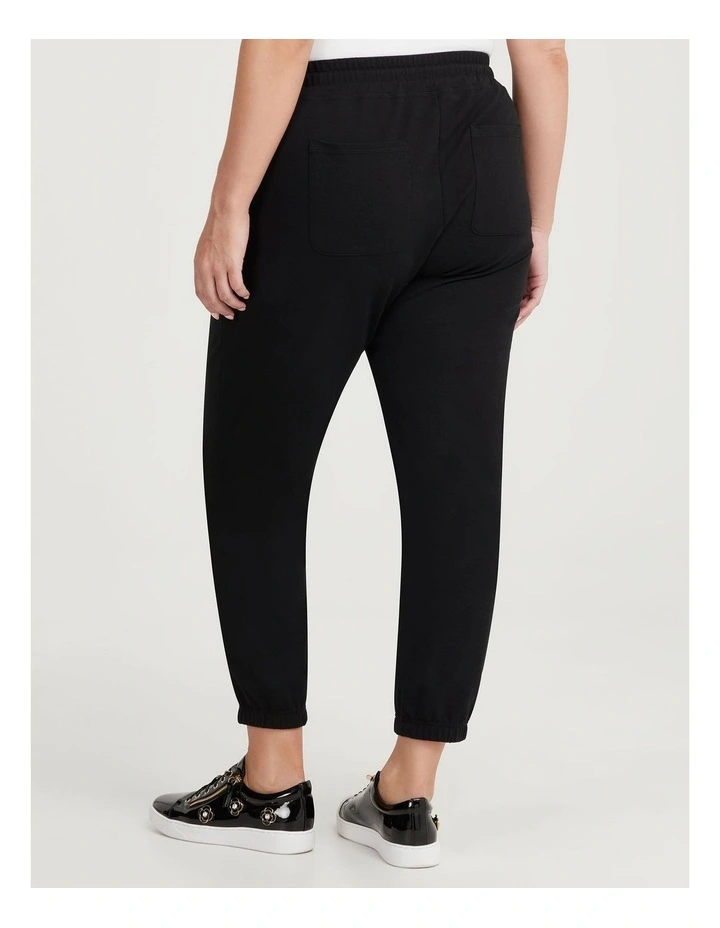 Cotton Logo Trackpant in Black image 2