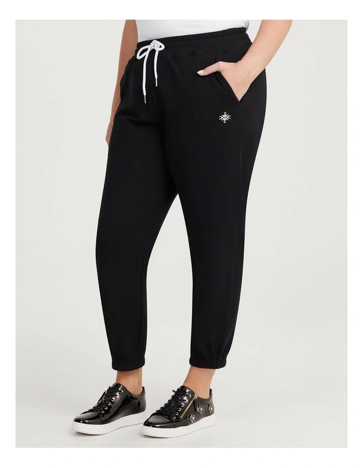 Cotton Logo Trackpant in Black image 3