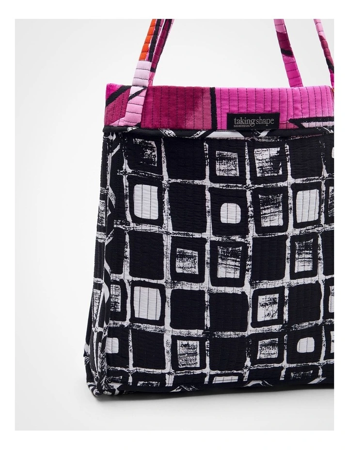Reversible Quilt Tote Bag in Multi image 2