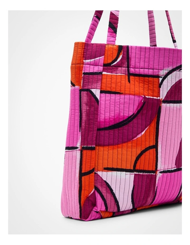 Reversible Quilt Tote Bag in Multi image 3