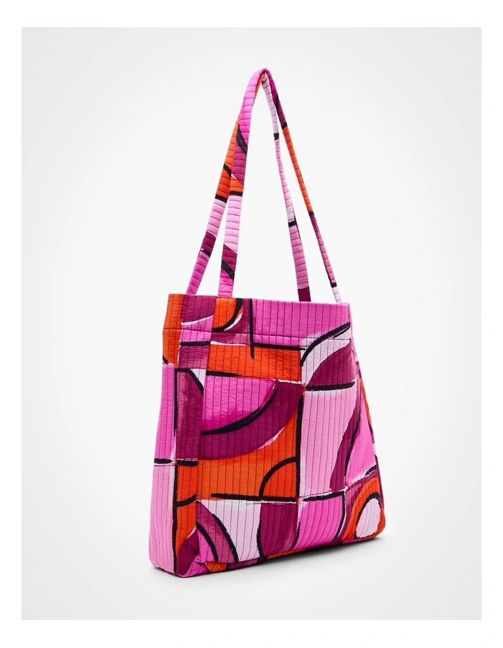Reversible Quilt Tote Bag in Multi image 4