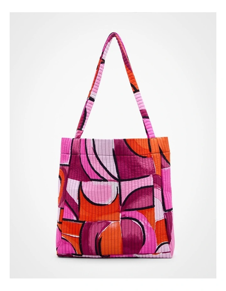 Reversible Quilt Tote Bag in Multi image 5