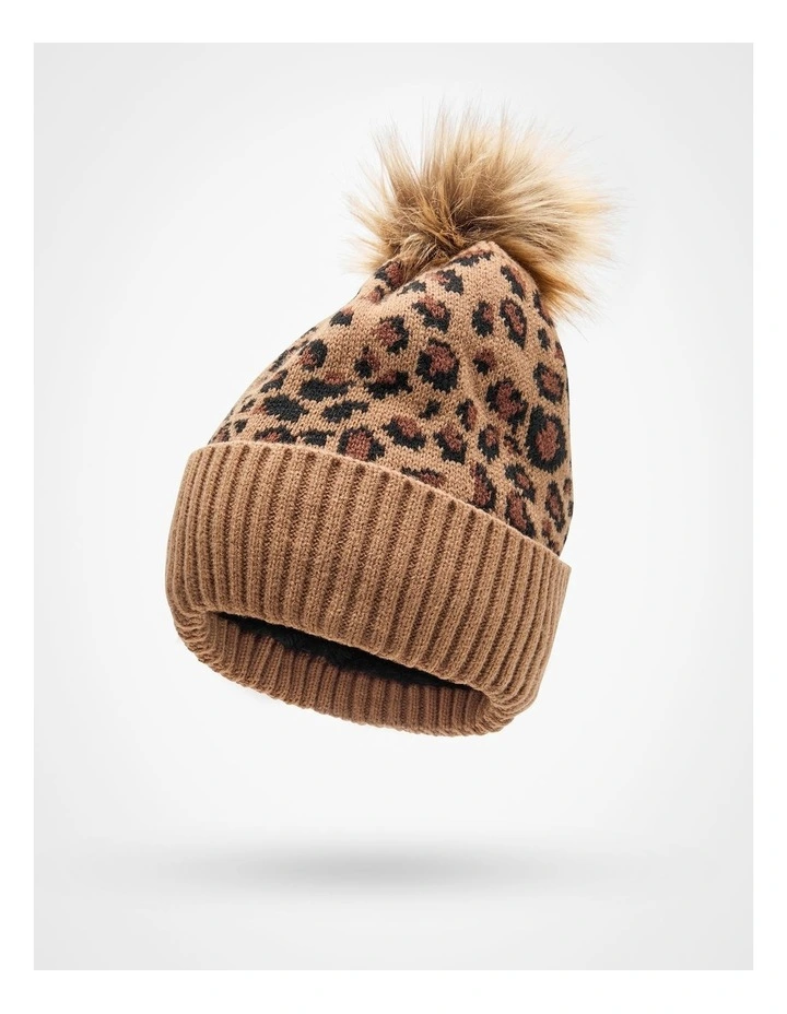 Animal Jacquard Beanie in Multi image 1