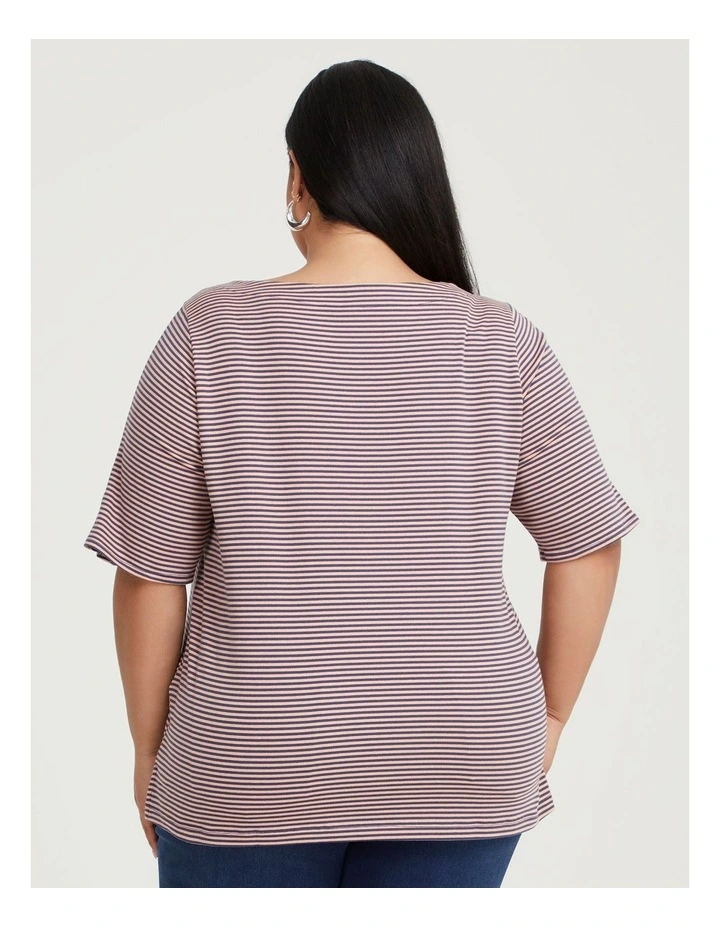 Cotton Stripe T-shirt in Multi image 2