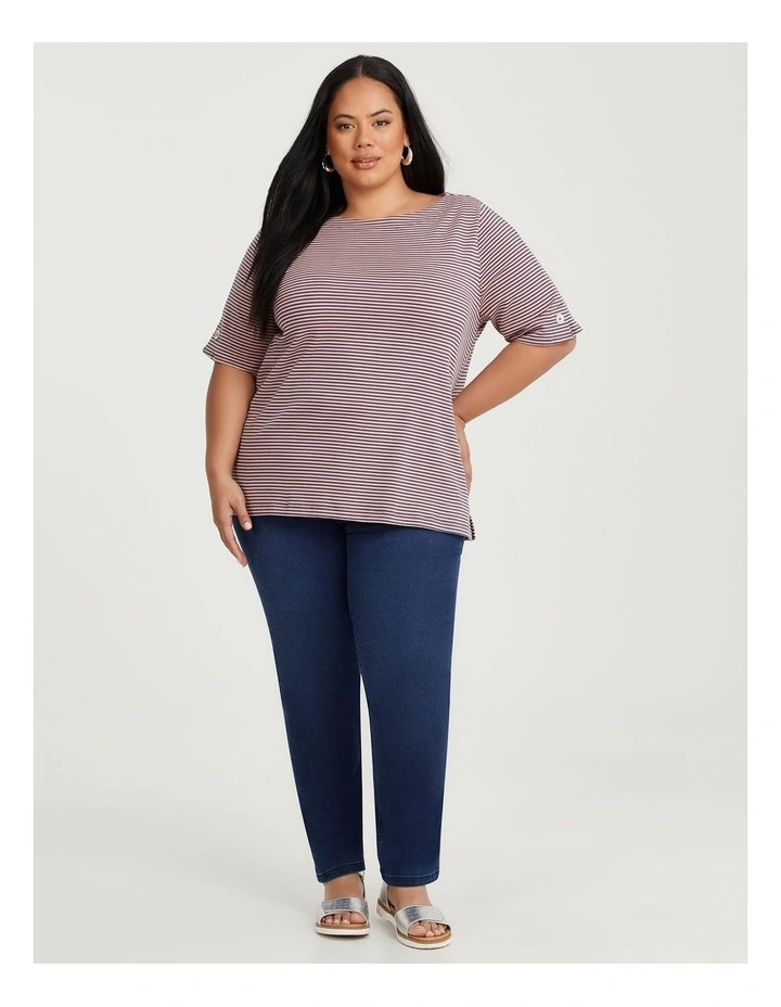 Cotton Stripe T-shirt in Multi image 3