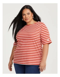 Cotton Stripe T-shirt in Multi