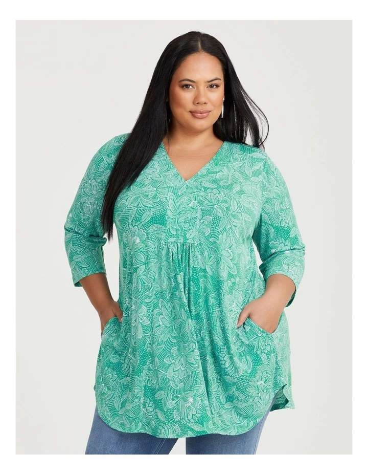 Pleat Detail Tunic in Multi image 1