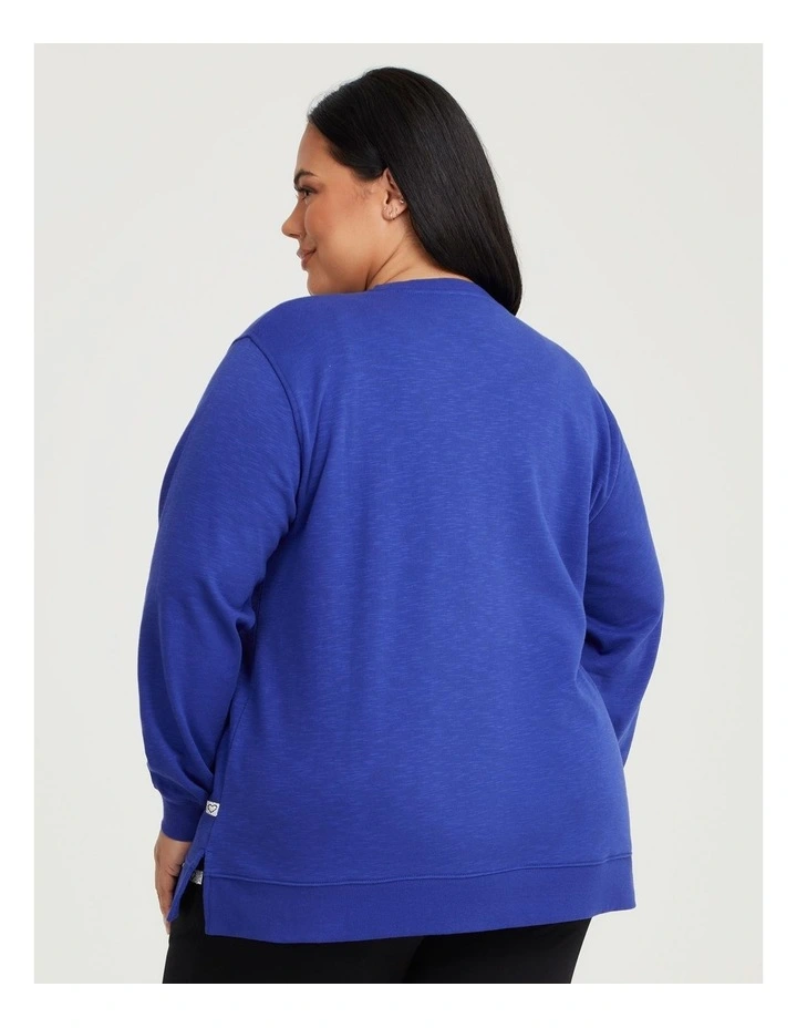 Boyfriend Tunic Sweat in Sapphire image 2