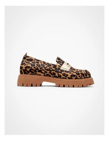 Orthotic Chunky Penny Loafer Leopard
