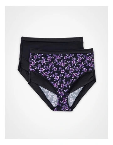 Smooth Control Briefs 2 Pack in Purple Floral