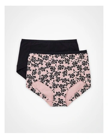 Eco Cotton Floral Briefs 2 Pack in Floral