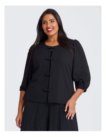 Bolero Bow Jacket in Black