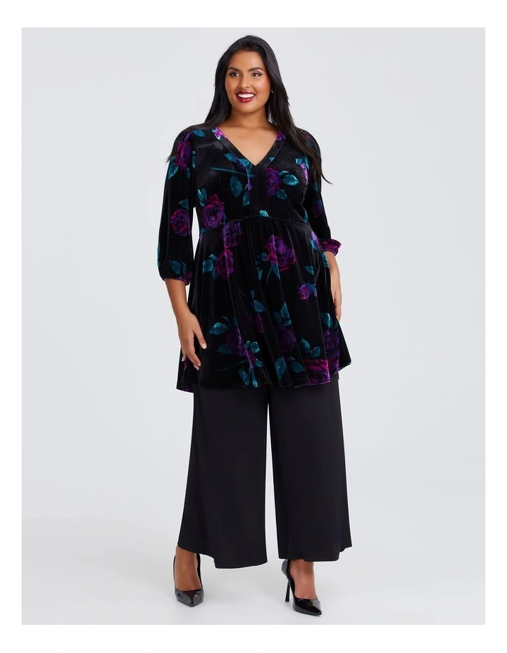 Byzantine Rose Velvet Event Tunic in Black image 3