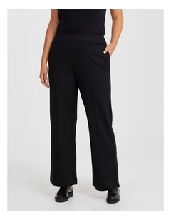 Tall Ponte Harper Wide Leg Pant in Black