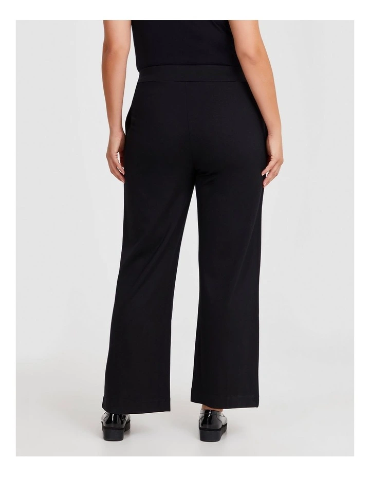 Tall Ponte Harper Wide Leg Pant in Black image 2