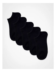 Bamboo Ankle Socks 5 Pack in Black
