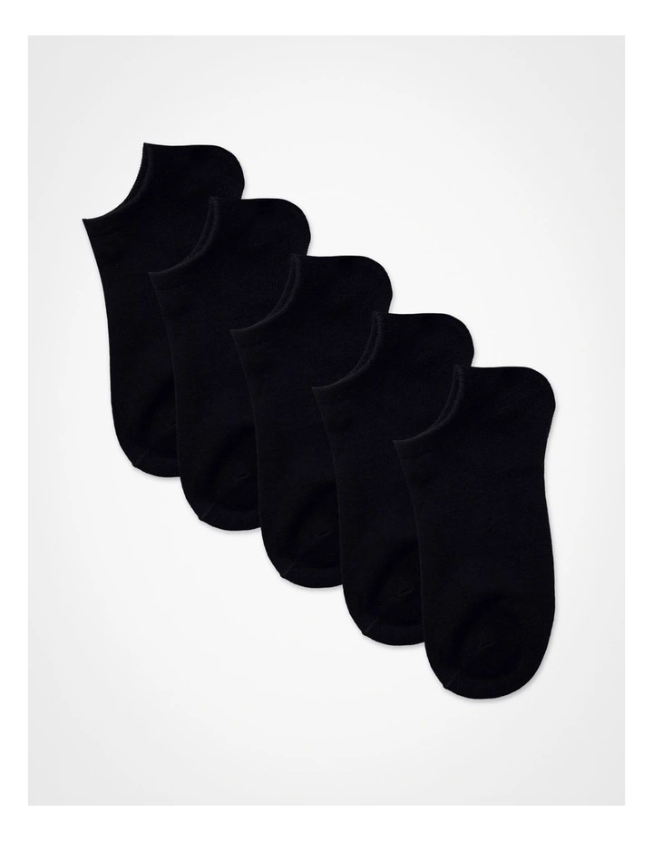 Bamboo Ankle Socks 5 Pack in Black image 1