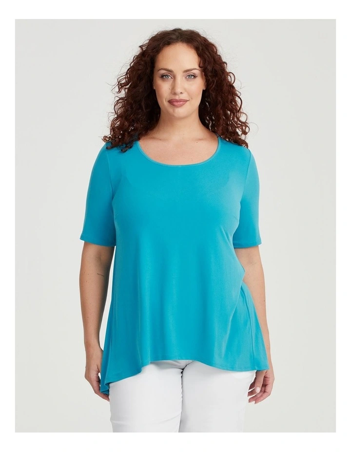 Strive Scoop Neck Top in Aquamarine image 1