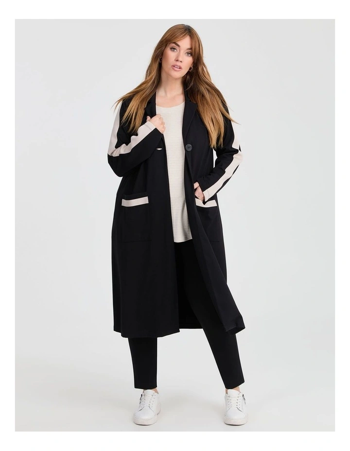 Ponte Celia Stripe Detail Cardigan Black image 1