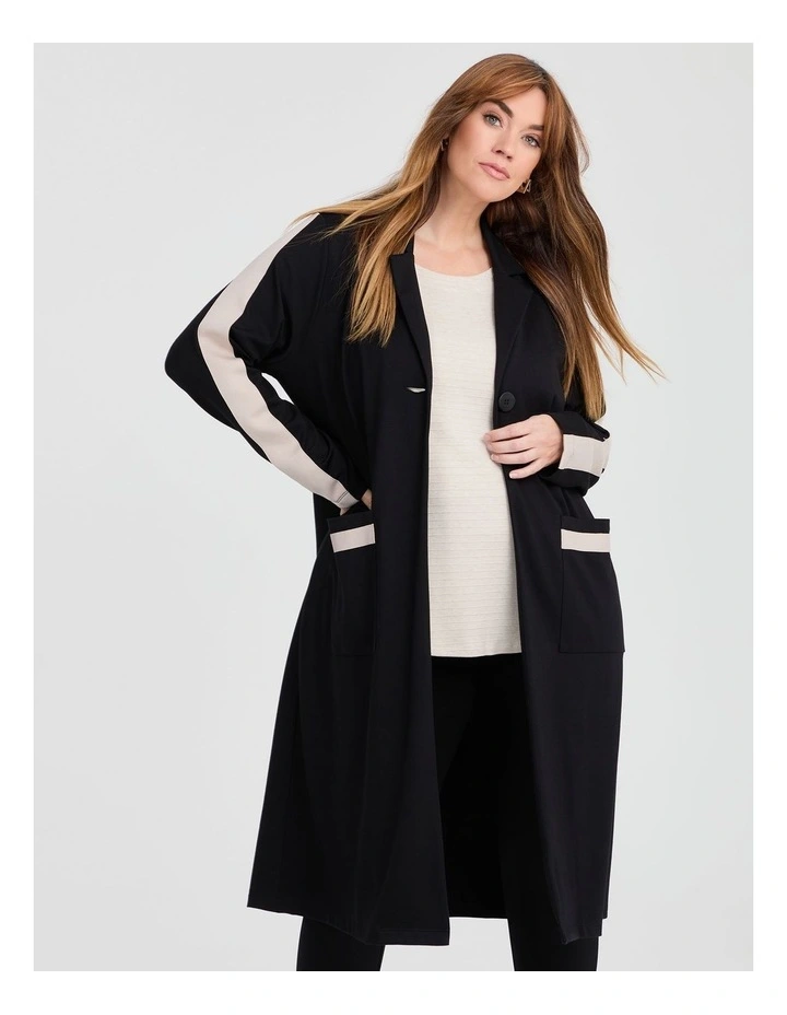 Ponte Celia Stripe Detail Cardigan Black image 3