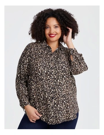 Natural Animal Print Shirt in Multi