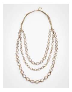 Layered Crystal Necklace in Smoky Quartz