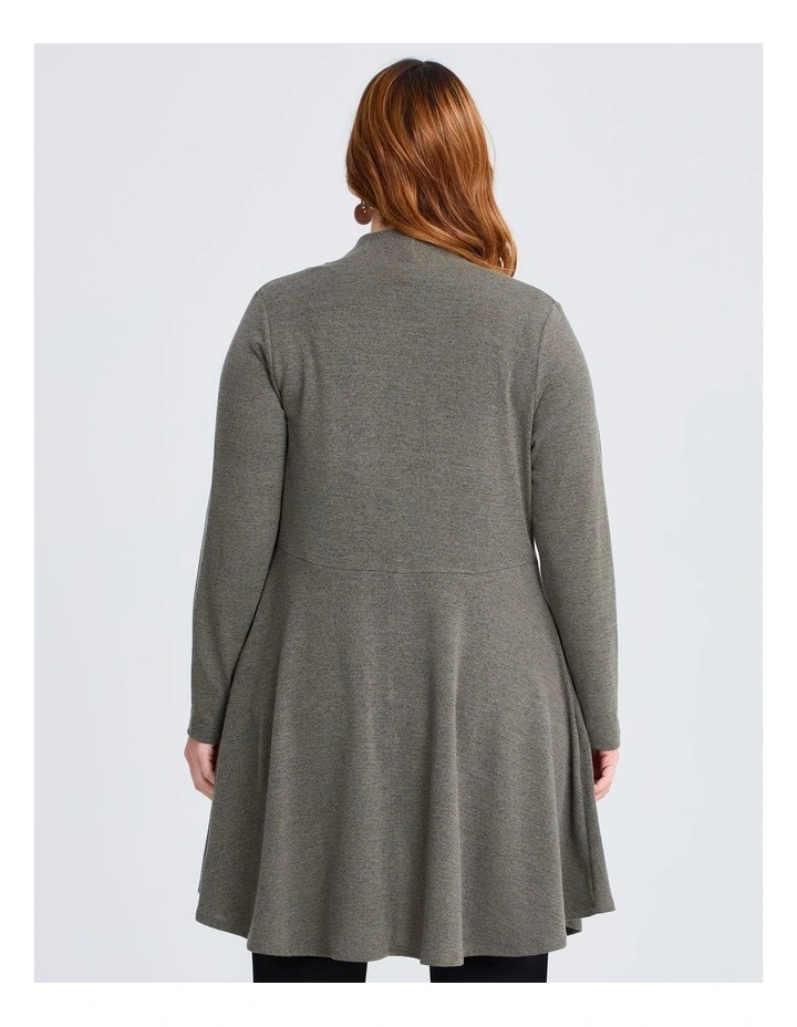 Snug Long Line Cardigan Dark Olive image 2