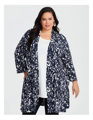 Cardigan in Longline Printed