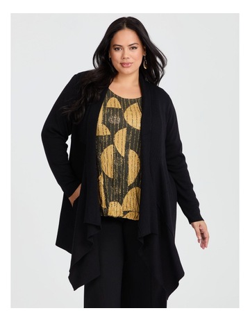 Drape Bamboo Knit Cardigan in Black