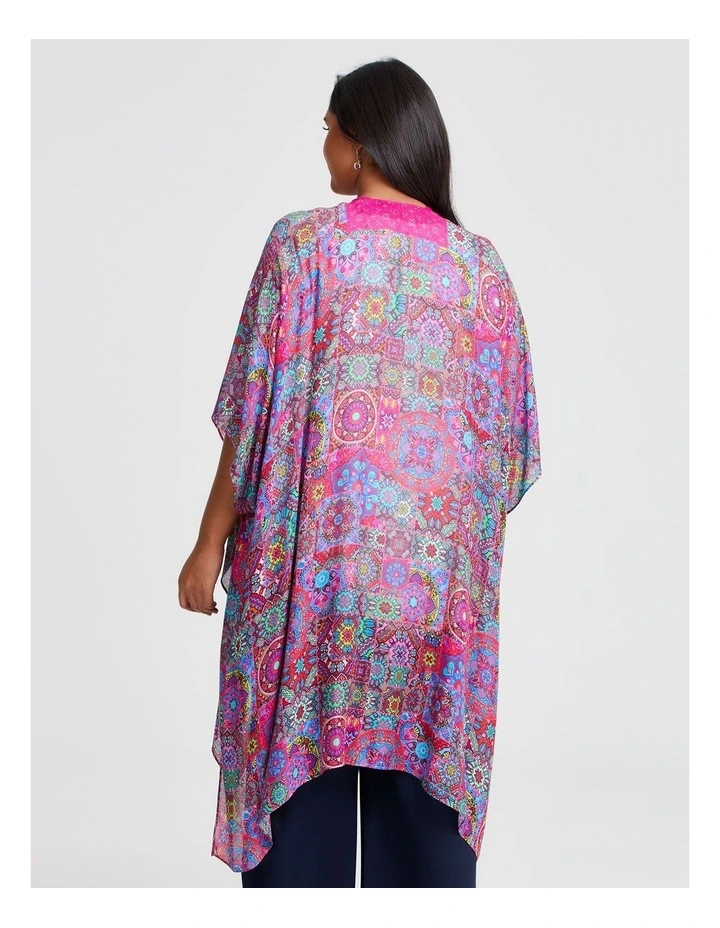 Mosaic Print Cape in Multi image 2