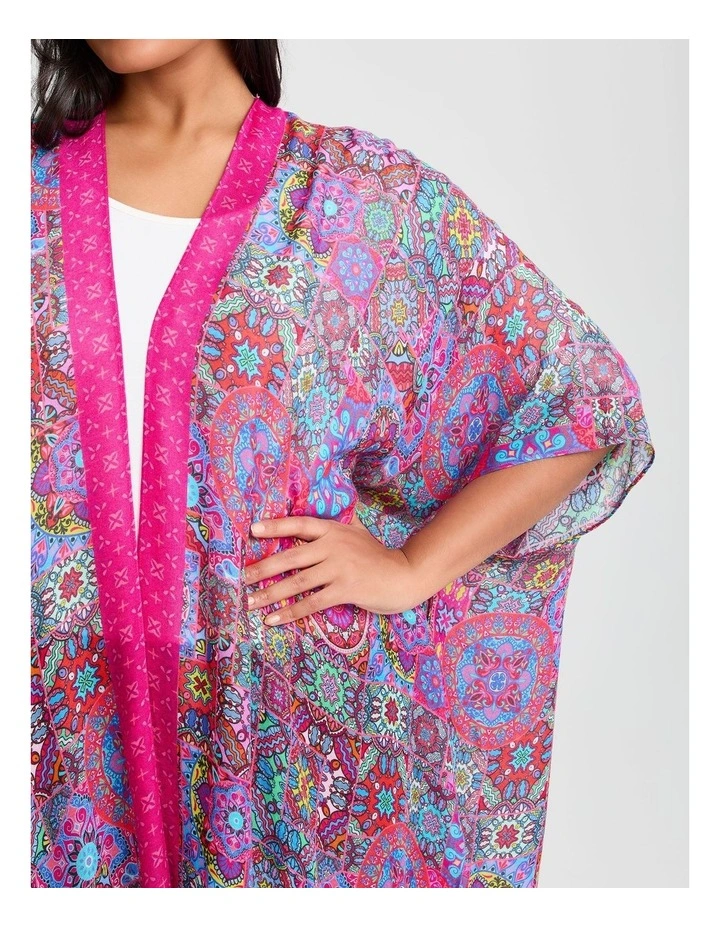 Mosaic Print Cape in Multi image 3