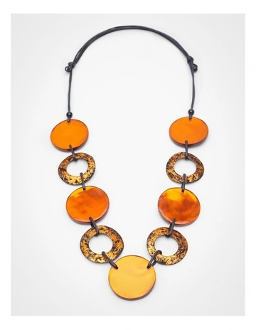 Big Resin Necklace in Orange