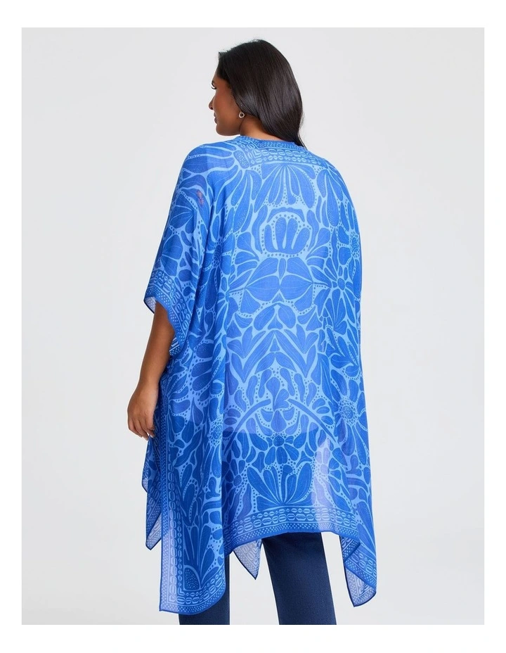 New Abstract Cape in Kimono Blue image 2