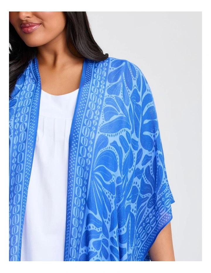 New Abstract Cape in Kimono Blue image 3