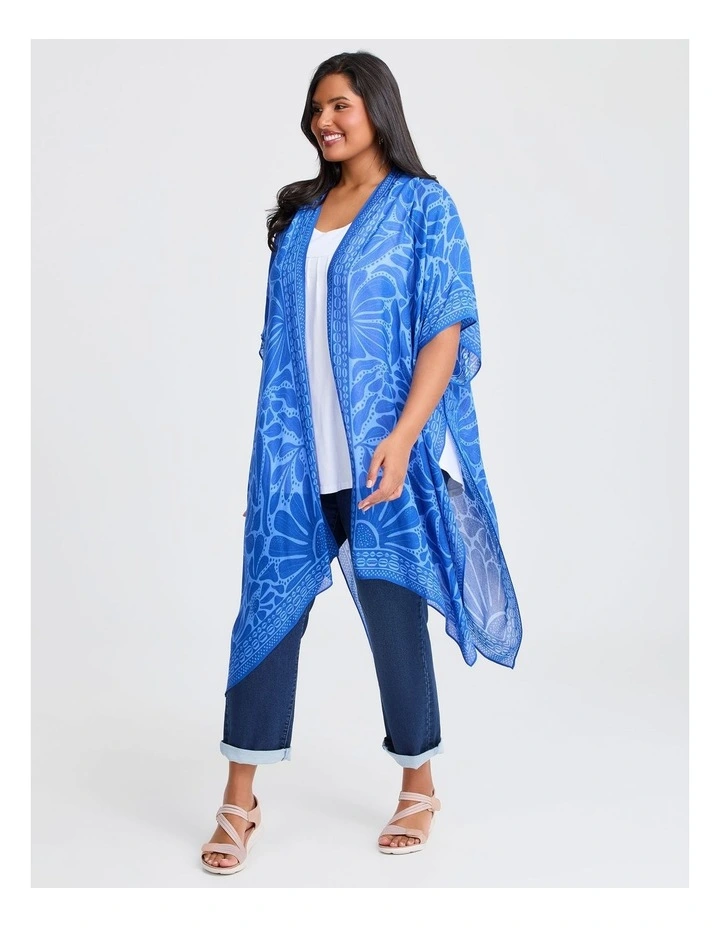 New Abstract Cape in Kimono Blue image 4