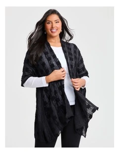 Mesh Geometric Cape in Black