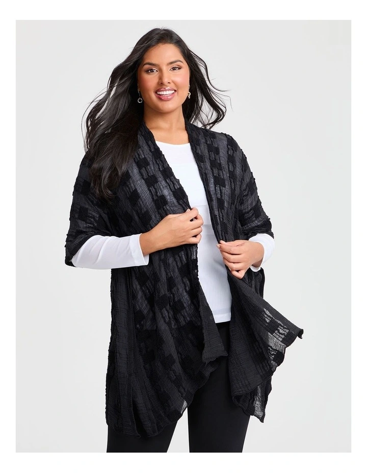 Mesh Geometric Cape in Black image 1