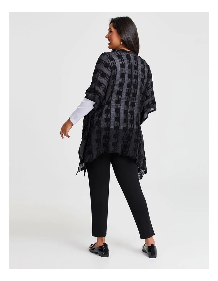 Mesh Geometric Cape in Black image 2